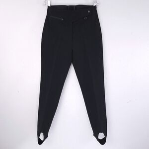 OBERMEYER Vintage Ski Pants Size 10 R Black Stirrups